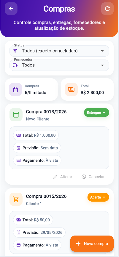 Dashboard de metas CRUD